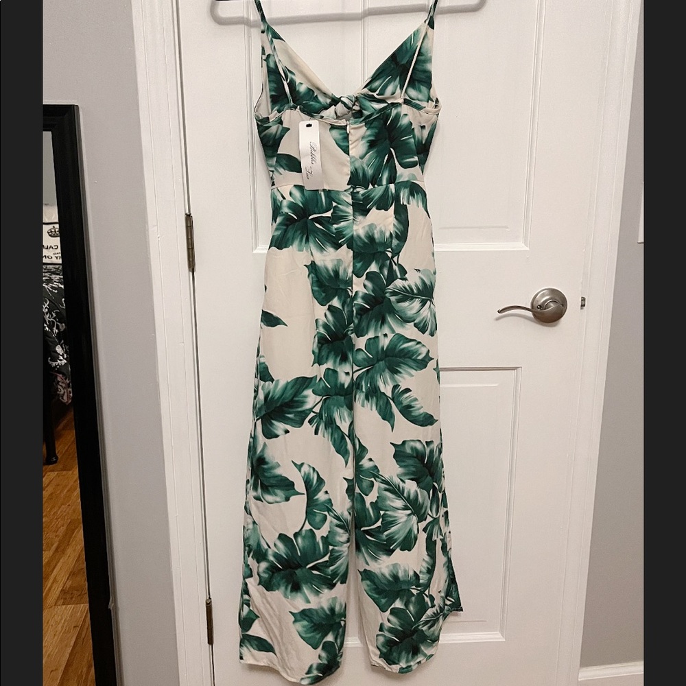 Blue Blush Palm Print Jumpsuit - Picture 5 of 6